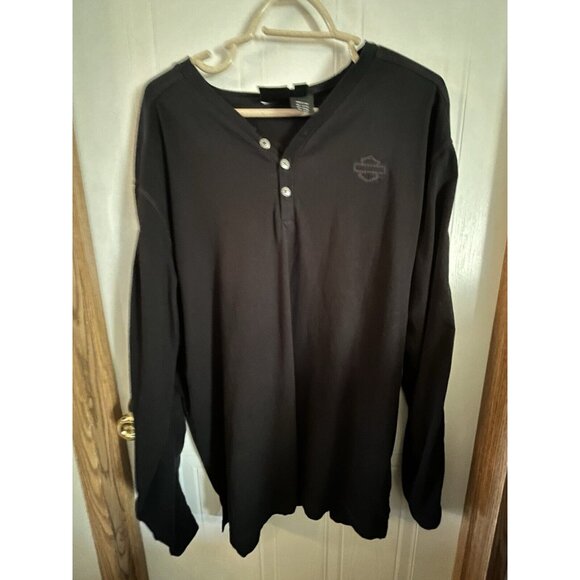 Harley Davidson BLACK Long Sleeve shirt motorclothes - X large SEE PHOTOS - Picture 16 of 16